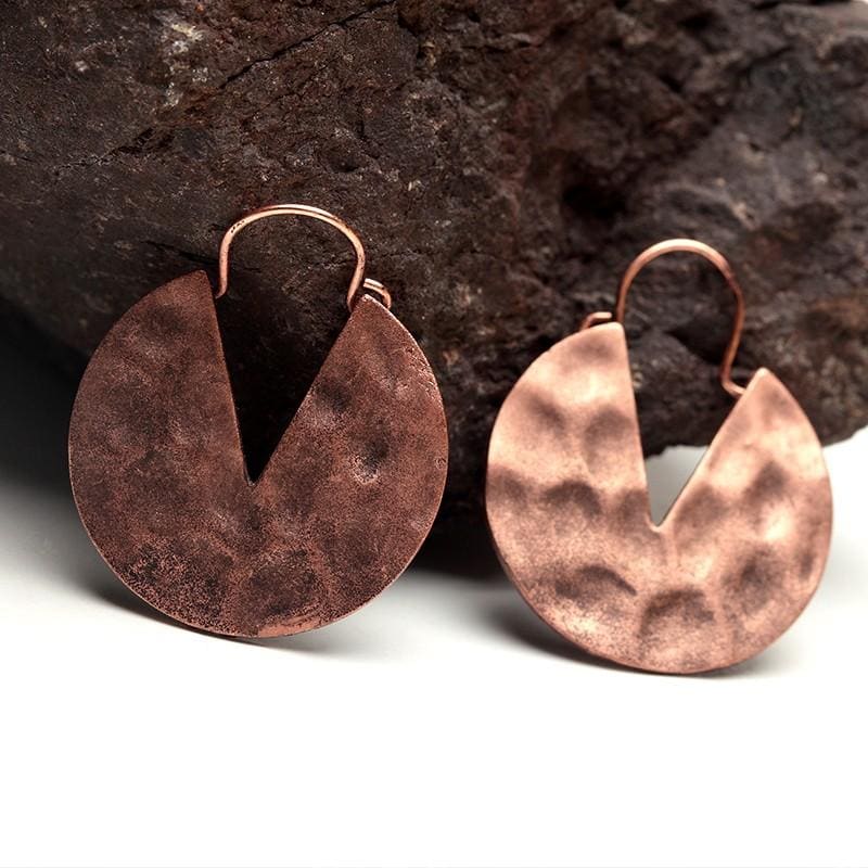 Boucles d'oreilles rondes vintage en alliage de zinc