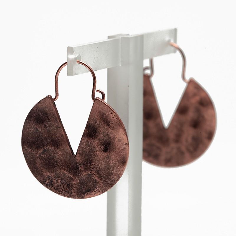 Boucles d'oreilles rondes vintage en alliage de zinc