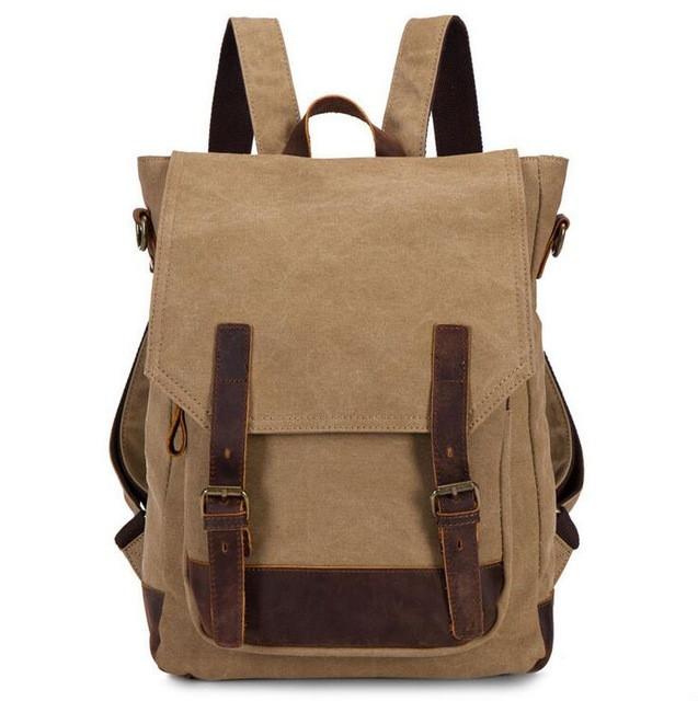 Sac à bandoulière en toile et cuir