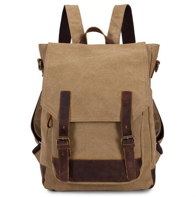 Canvas and Leather Shoulder Bag