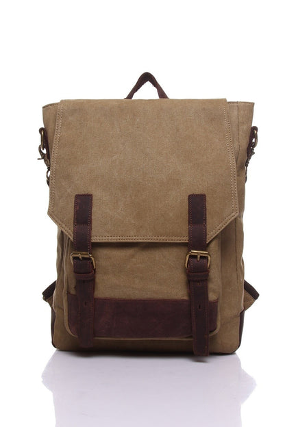 Sac à bandoulière en toile et cuir