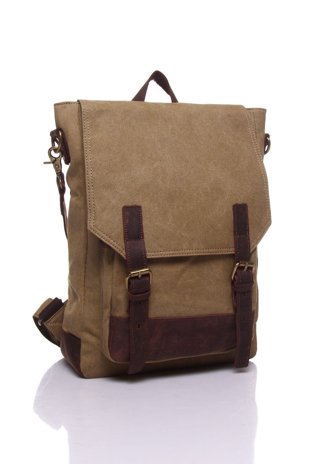 Sac à bandoulière en toile et cuir
