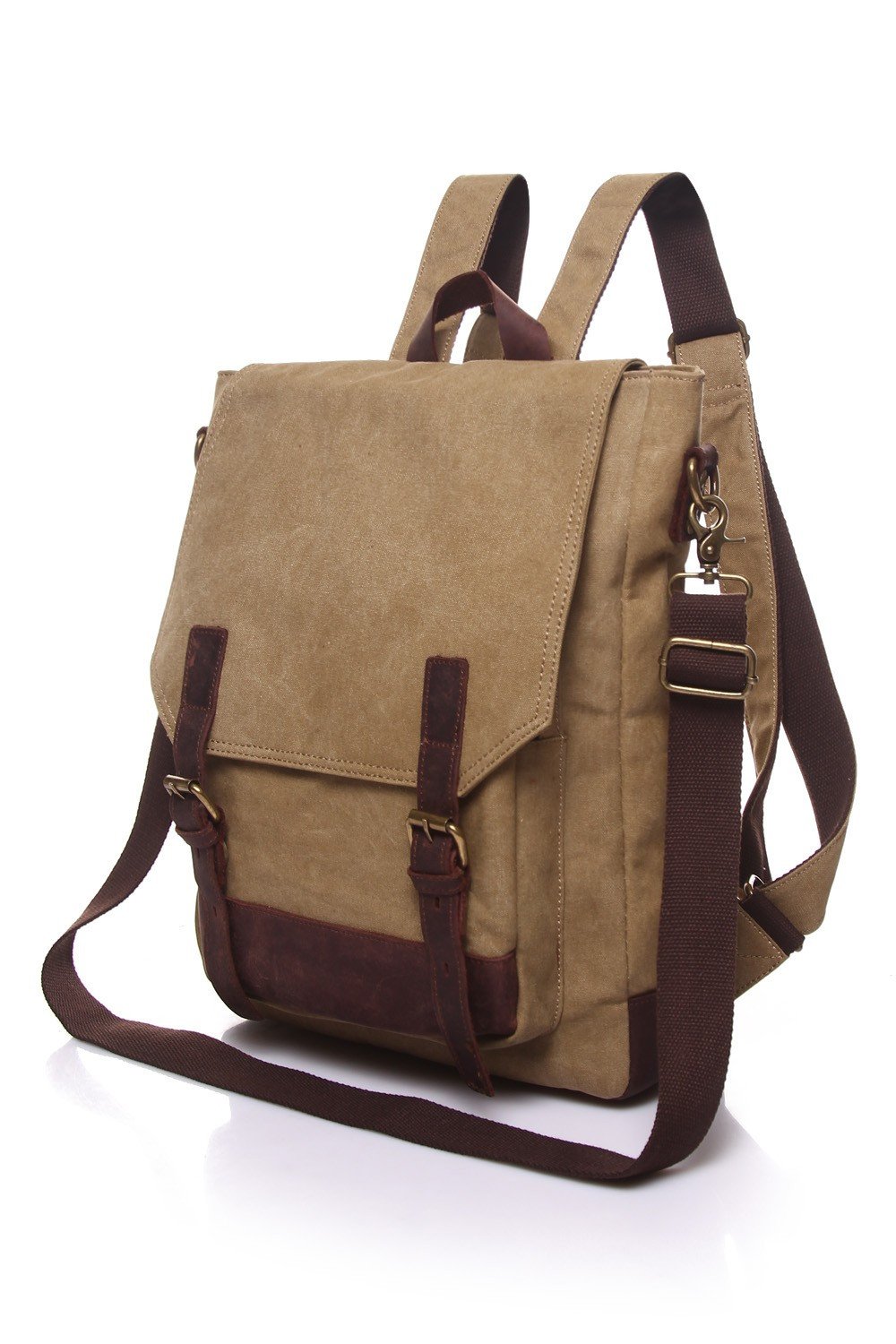 Sac à bandoulière en toile et cuir
