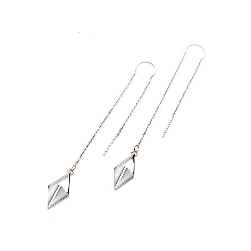 Boucles d'oreilles pendantes géométriques minimalistes en forme de losange