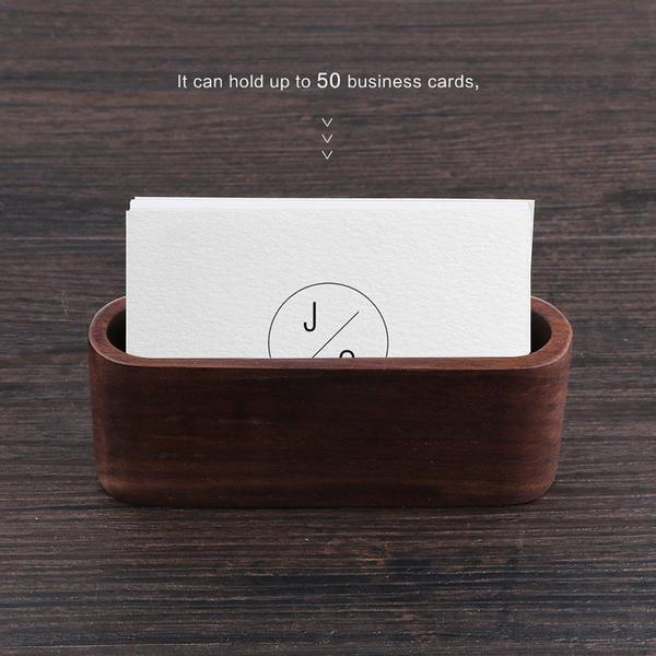 Boîte de rangement pour cartes de visite en bois