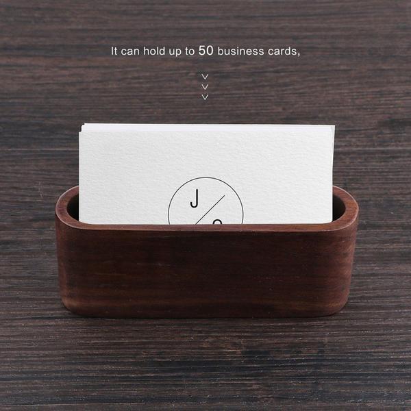 Wooden Desktop Business Card Holder Storage Box