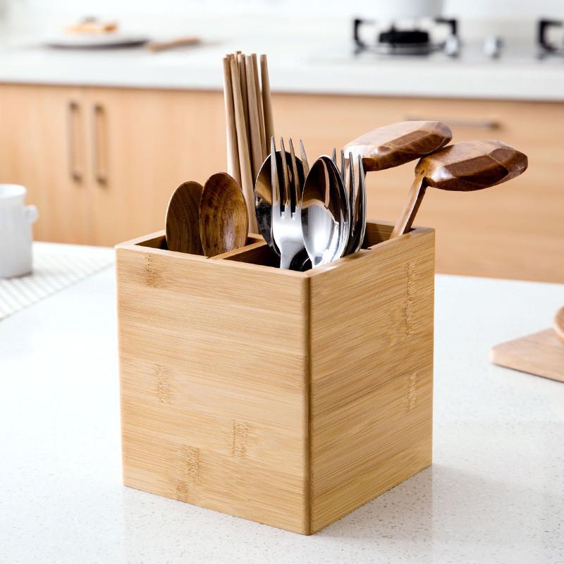 Conteneur de rangement de cuisine en bambou