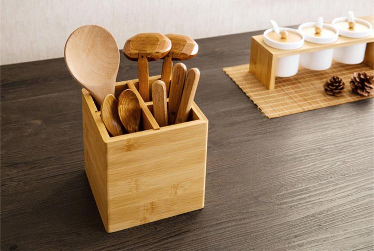 Conteneur de rangement de cuisine en bambou