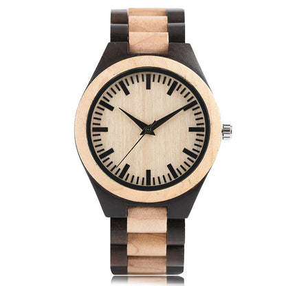 Montre entièrement en bois fabriquée à la main
