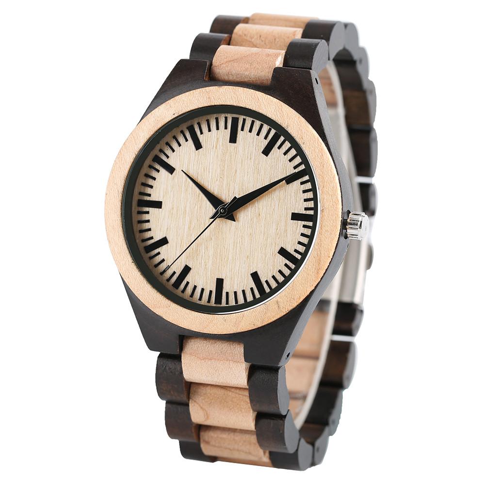 Montre entièrement en bois fabriquée à la main