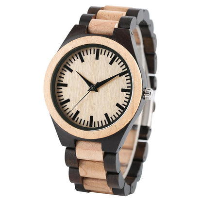 Montre entièrement en bois fabriquée à la main