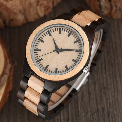 Montre entièrement en bois fabriquée à la main