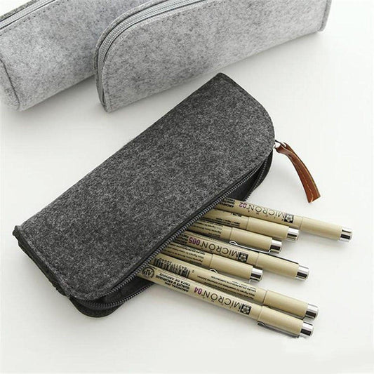 Trousse à crayons en feutre de laine avec fermeture éclair