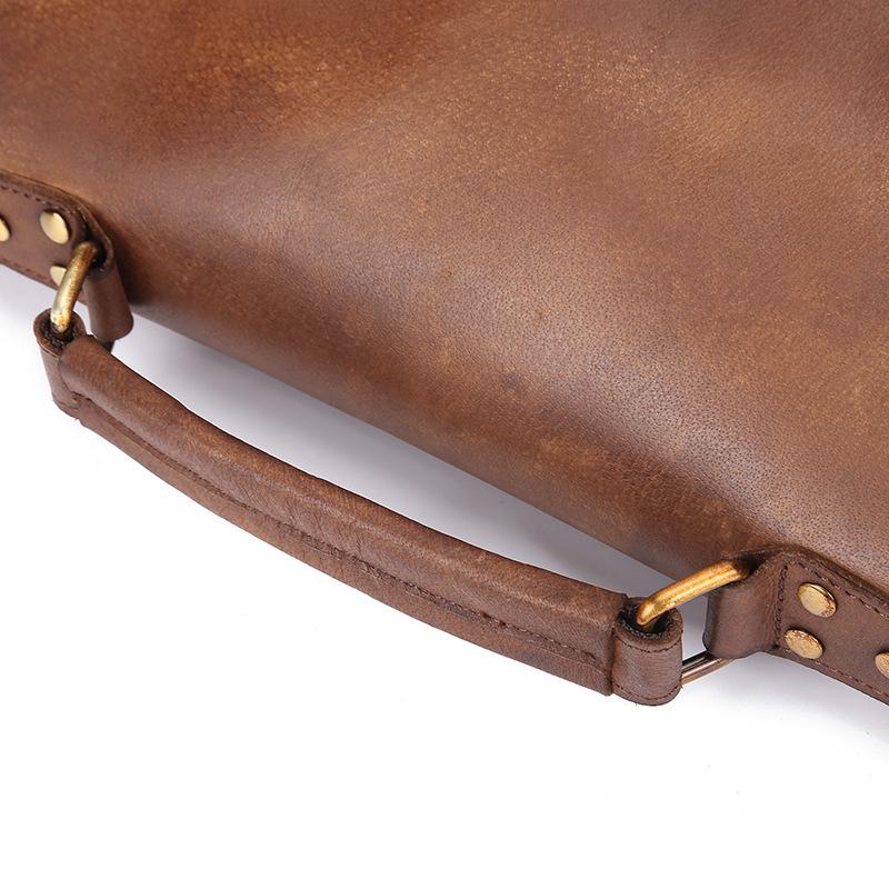 Classic Natural Leather Messenger Bag