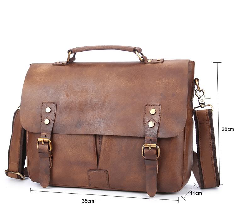 Classic Natural Leather Messenger Bag