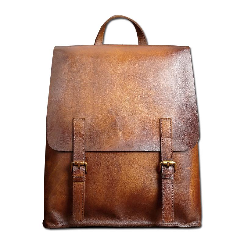 Distressed Genuine Leather Backpack