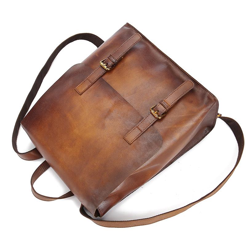 Distressed Genuine Leather Backpack