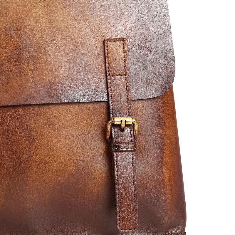 Distressed Genuine Leather Backpack