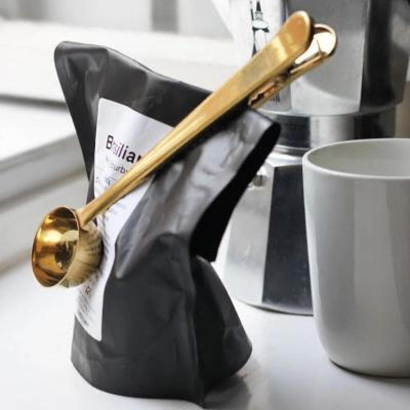 Brass Metal Clips and Coffee Scoop