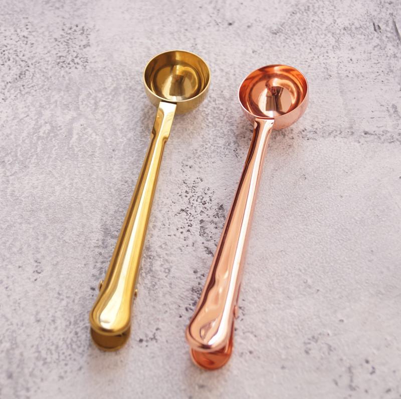 Brass Metal Clips and Coffee Scoop