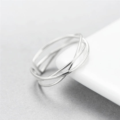 Bague en argent sterling avec fil tissé