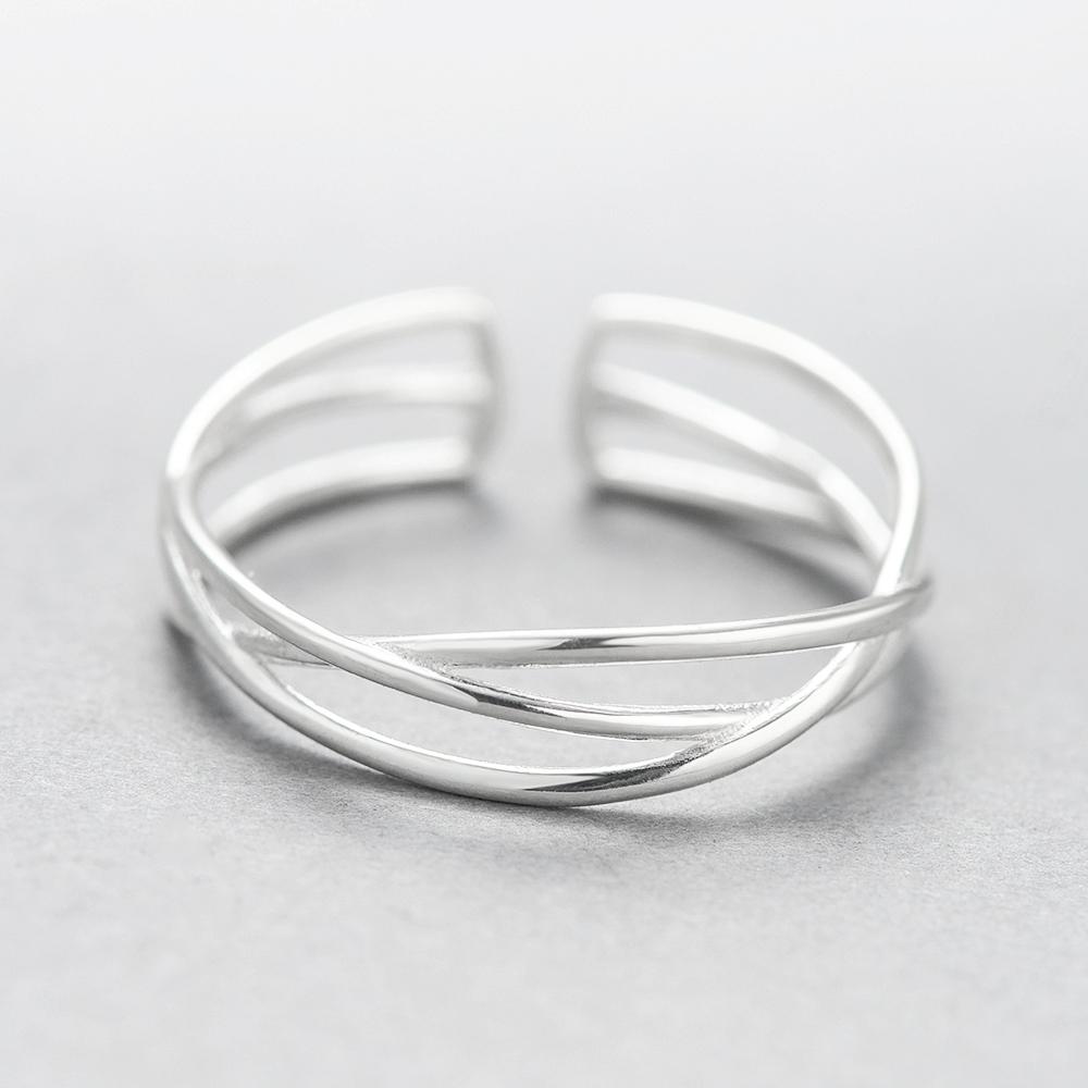 Bague en argent sterling avec fil tissé