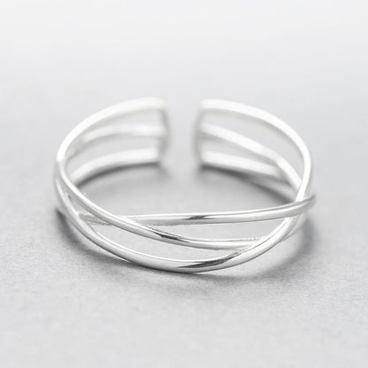 Bague en argent sterling avec fil tissé
