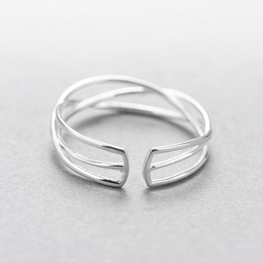 Bague en argent sterling avec fil tissé