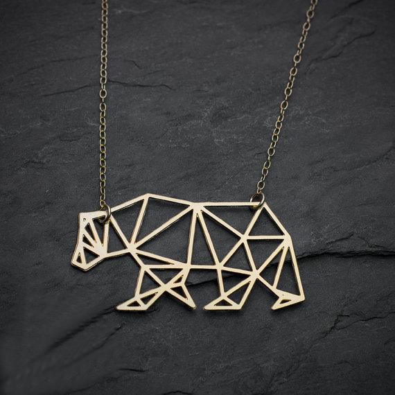 Geometric Bear Necklace