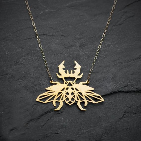 Geometric Beetle Necklace