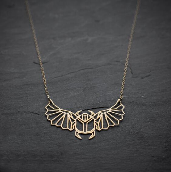 Geometric Scarab Necklace