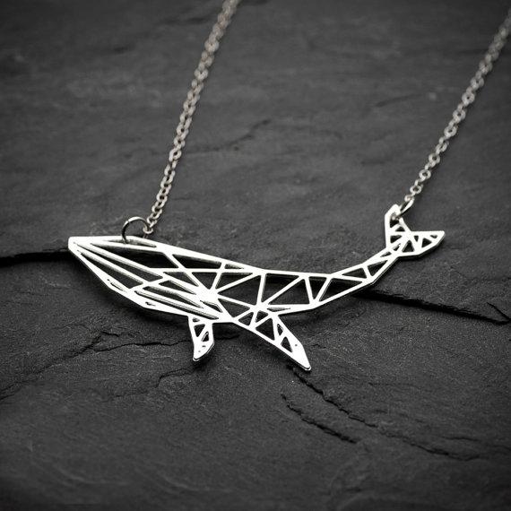 Geometric Whale Necklace