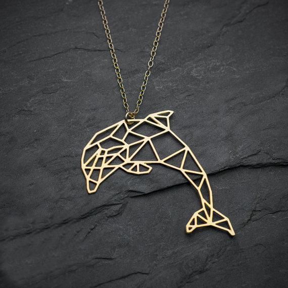 Geometric Dolphin Necklace