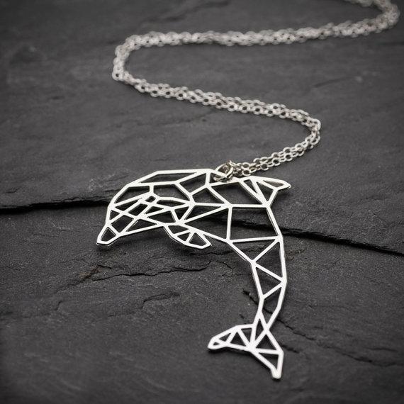 Geometric Dolphin Necklace