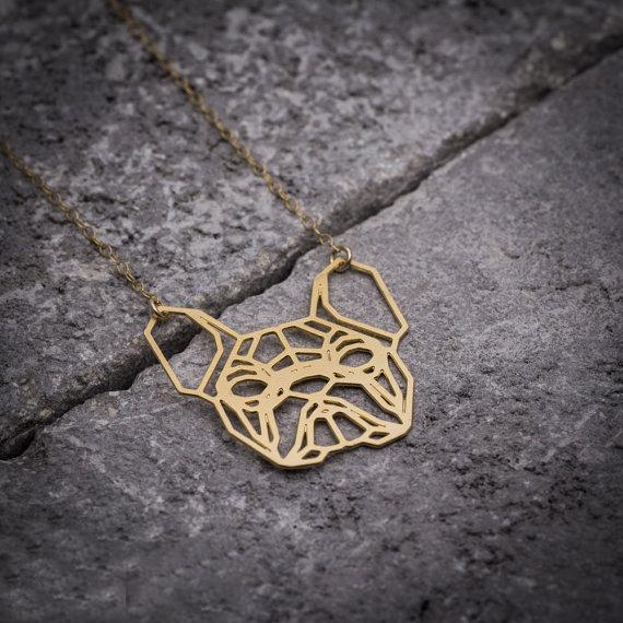 Geometric Bulldog Necklace