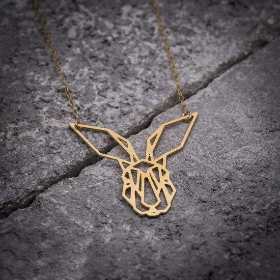 Geometric Rabbit Necklace