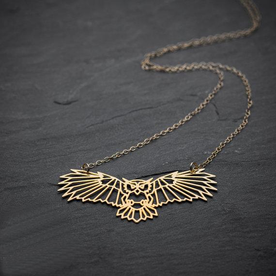 Geometric Owl Necklace