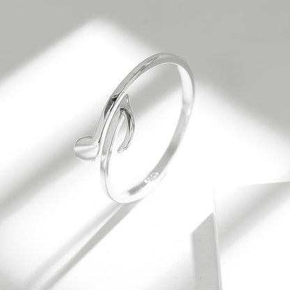 Silver Music Note Ring Adjustable