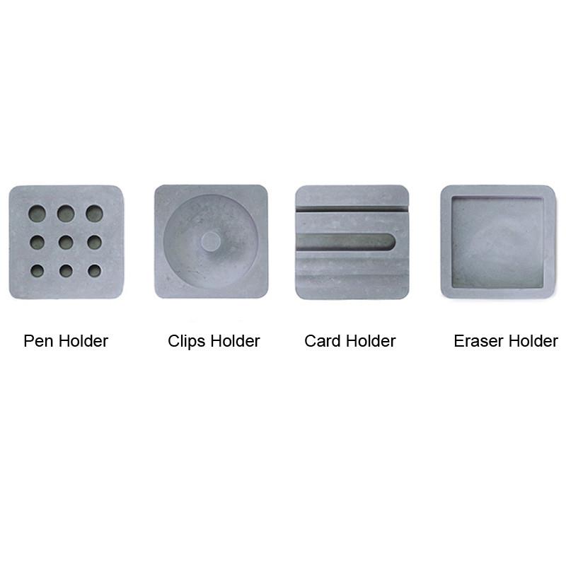 4pcs/set Creative Cement Desk Organizer