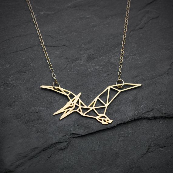 Geometric Pterodactyl Necklace