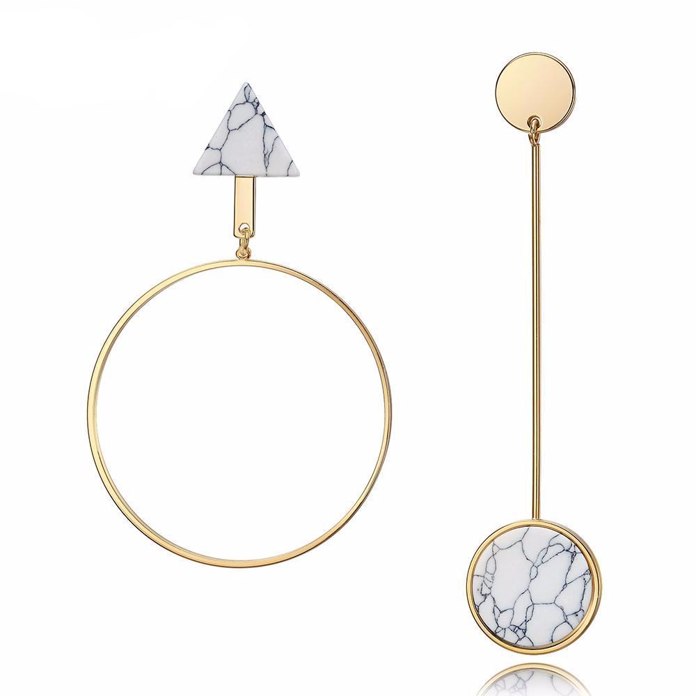 Viennois Light Gold Asymmetric Dangle Earrings