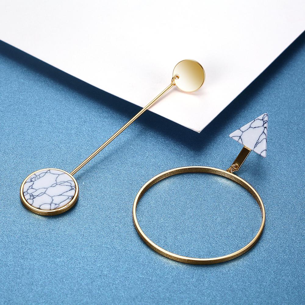 Boucles d'oreilles pendantes asymétriques en or clair Viennois