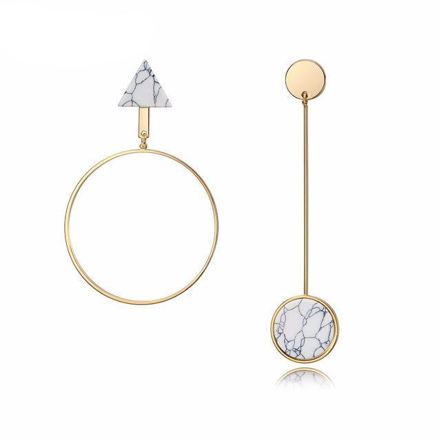 Viennois Light Gold Asymmetric Dangle Earrings