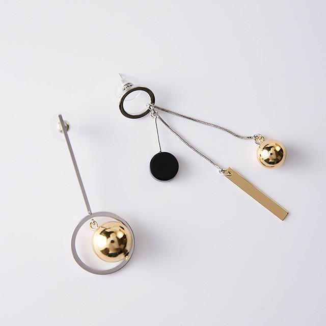 Boucles d'oreilles pendantes asymétriques de style coréen