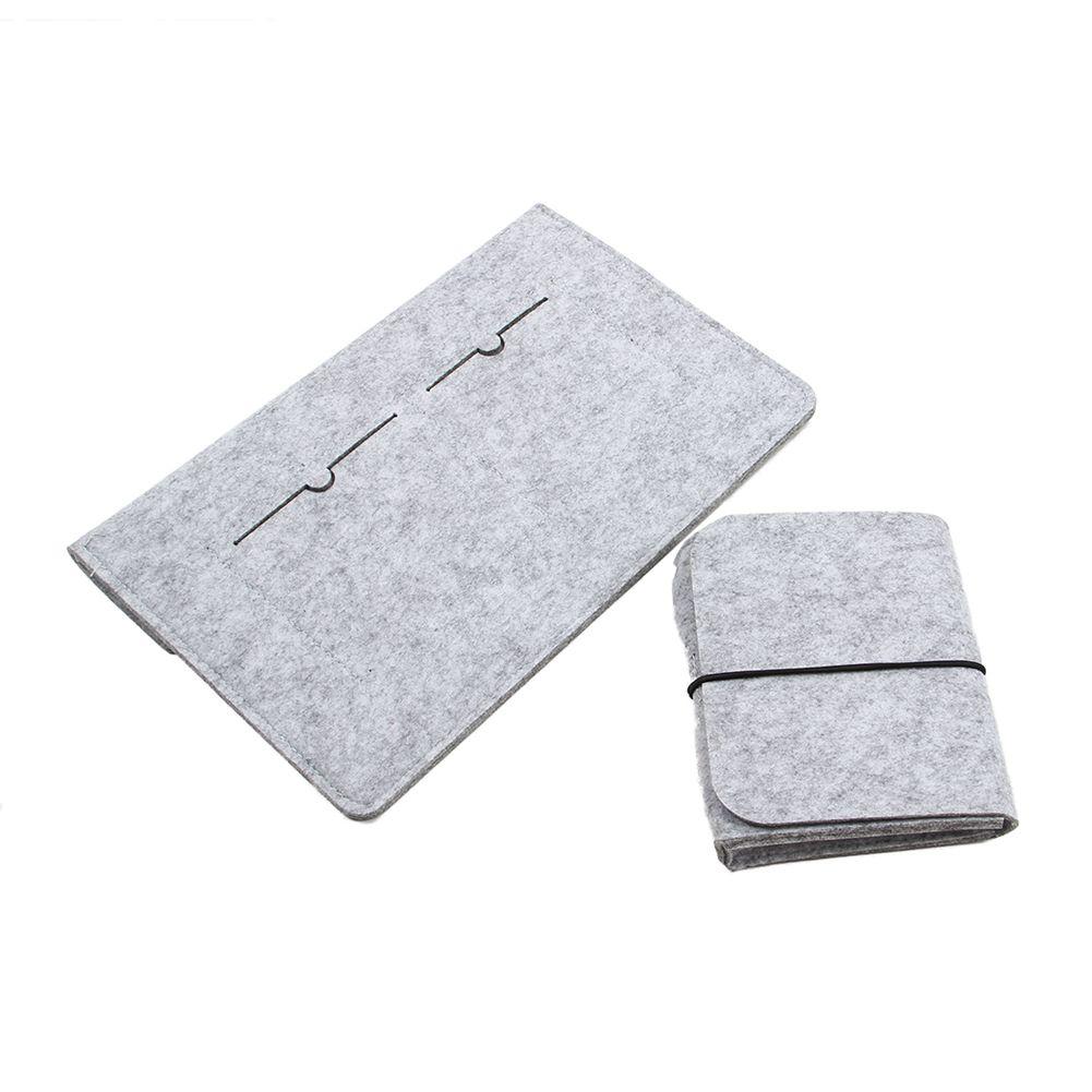 Housse pour ordinateur portable et sac à accessoires en feutre gris
