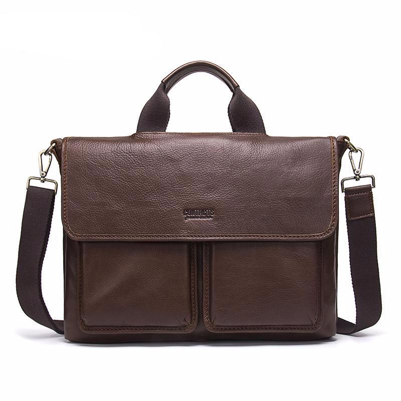 Mallette en cuir véritable pour homme