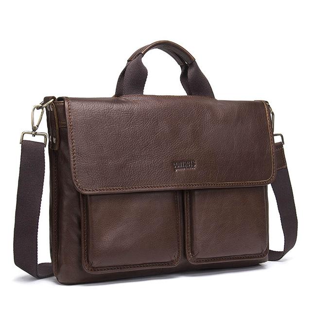 Mallette en cuir véritable pour homme