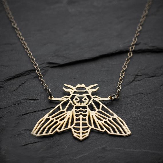 Moth Geometric Necklace