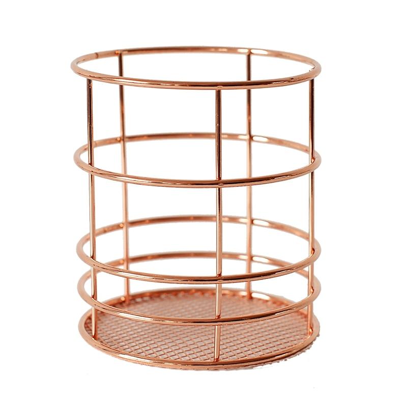 Rose Gold Color Stainless Steel Storage Box and Office Desk Organizer