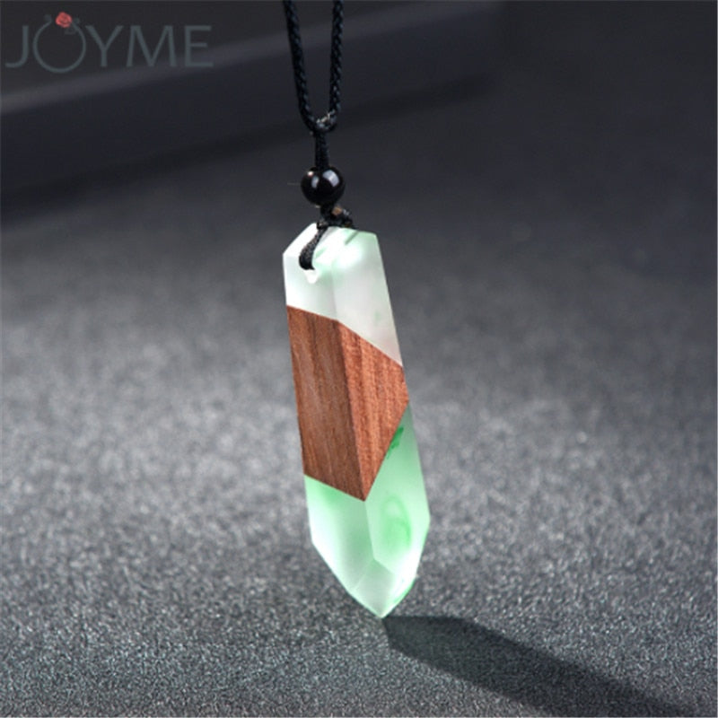 Handmade Wood and Resin Necklace